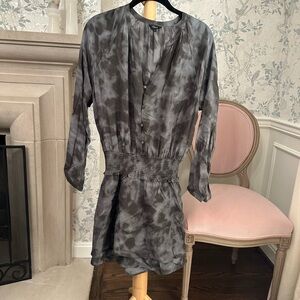 Rails Charcoal Tie-Dye Long Sleeve Dress